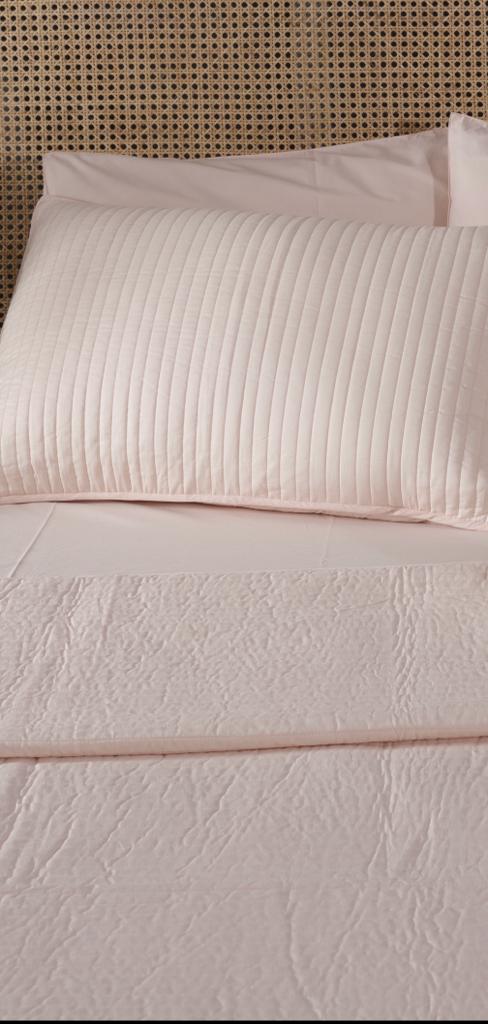 Solid Blush Peach Cotton Bedcover