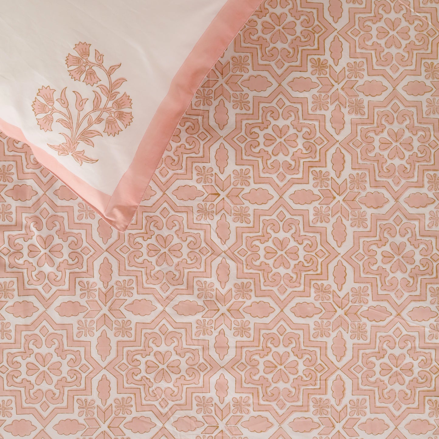 Mosaic Blush Cotton Bedsheet