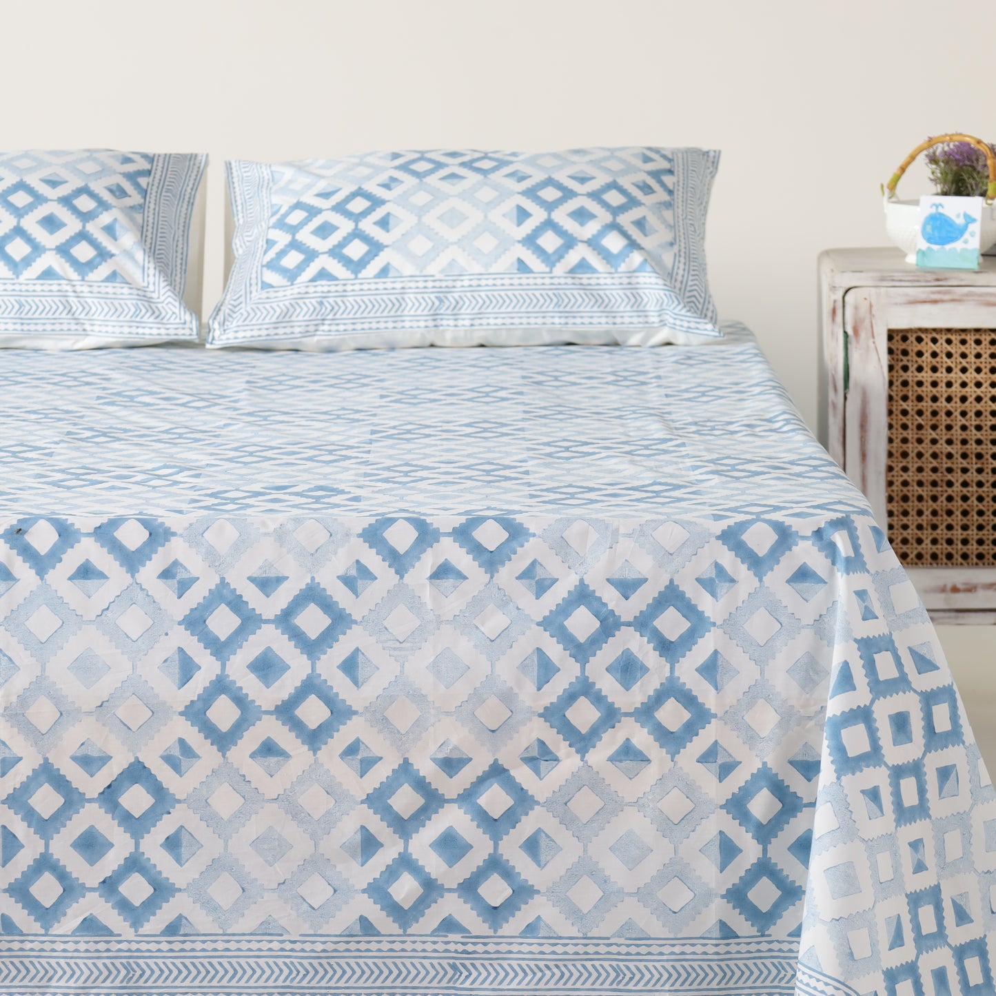 Imperial Blue Cotton Bedsheet