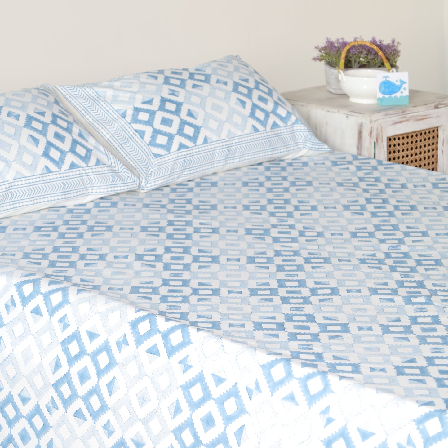 Imperial Blue Cotton Bedsheet