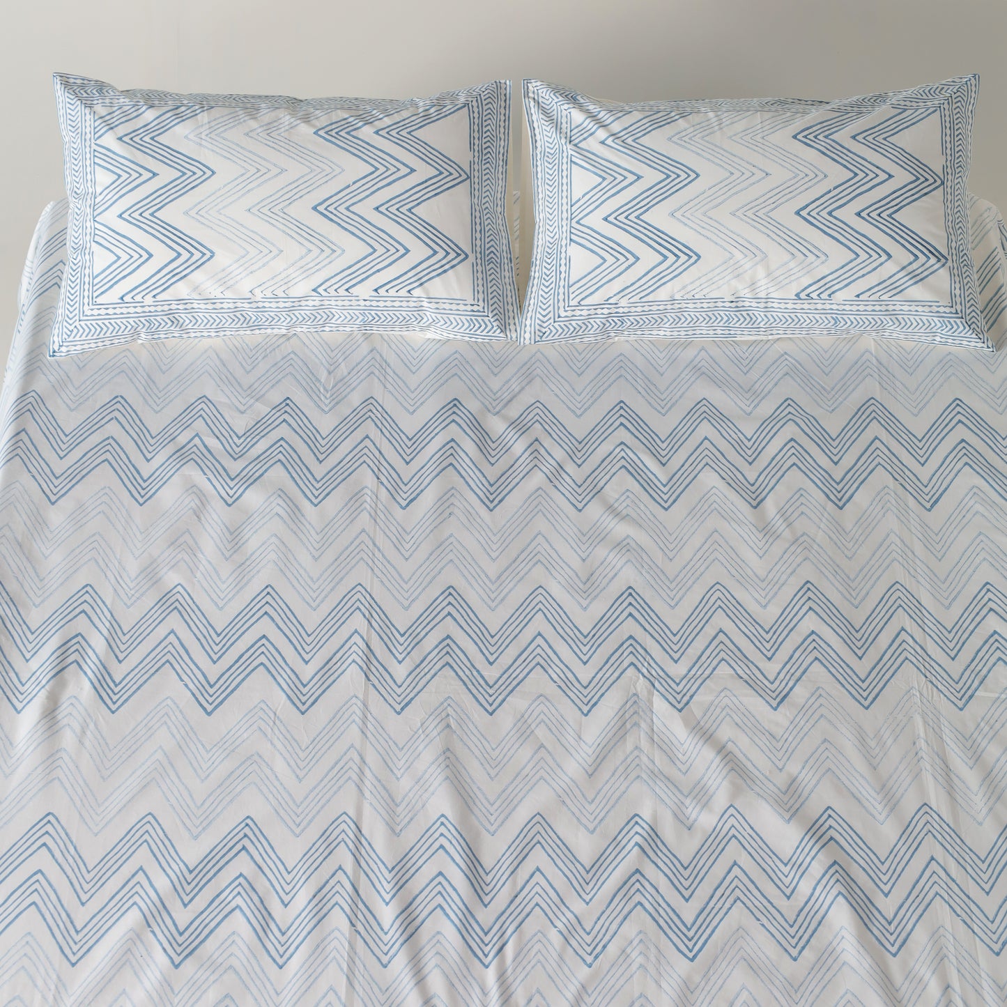 Chevron Blue Cotton Bedsheet