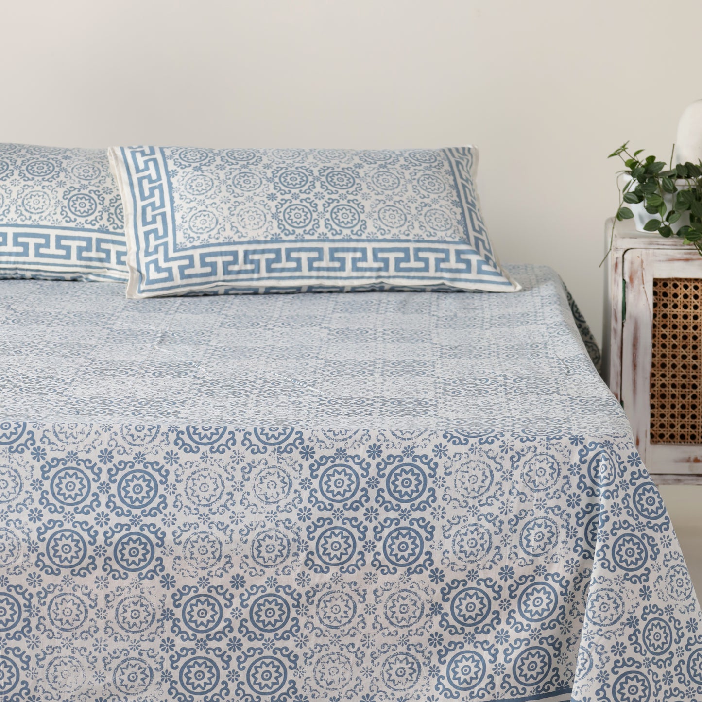 Indigo Blue Cotton Bedsheet
