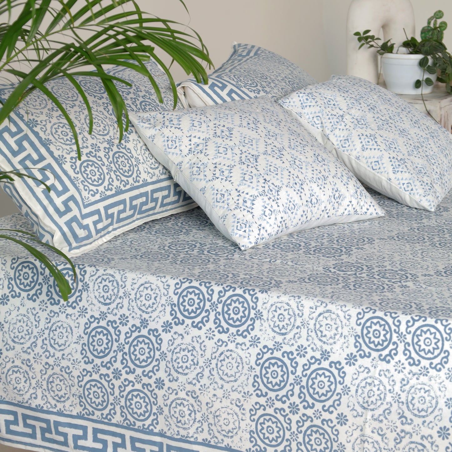 Indigo Blue Cotton Bedsheet