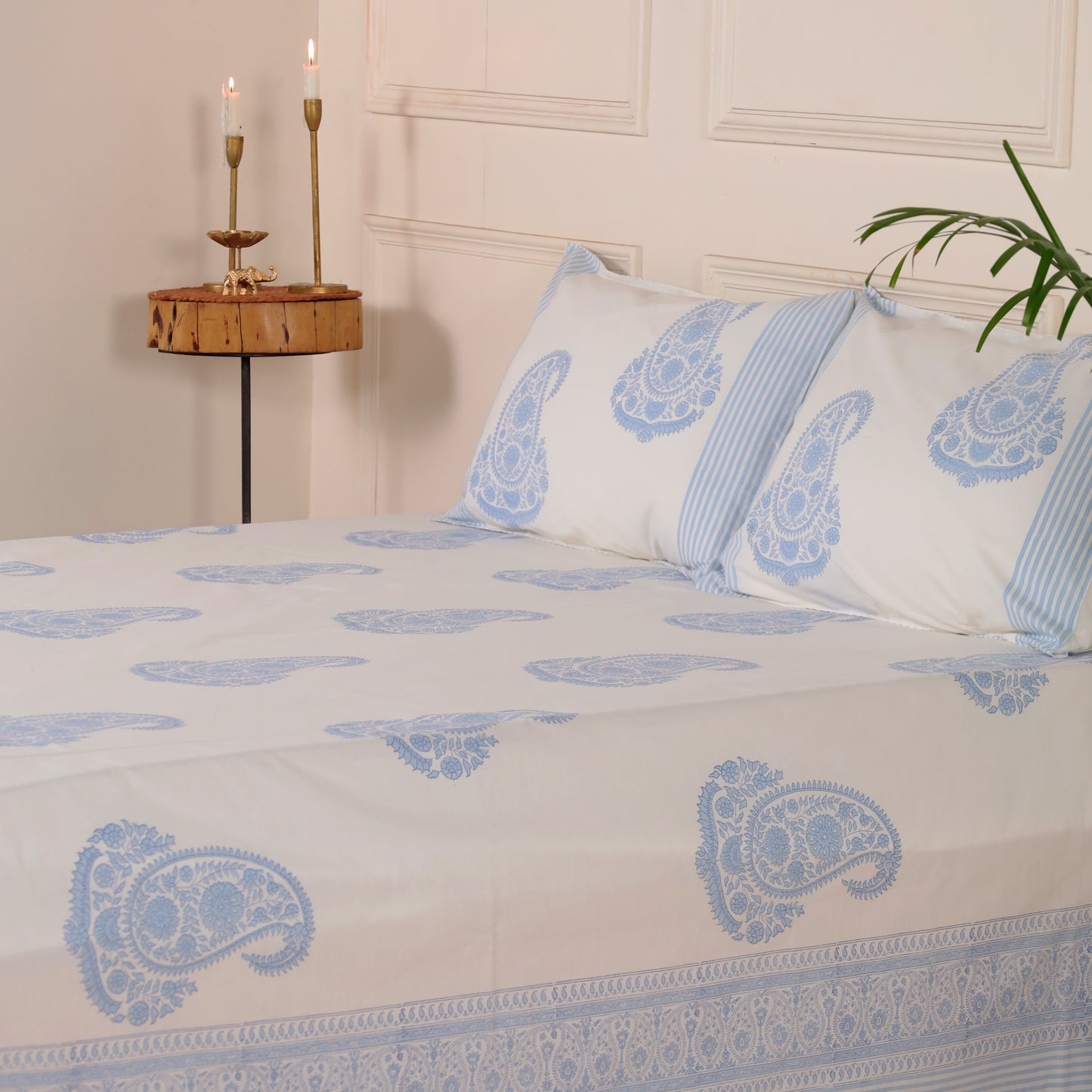 Paisley Blue Cotton Bedsheet