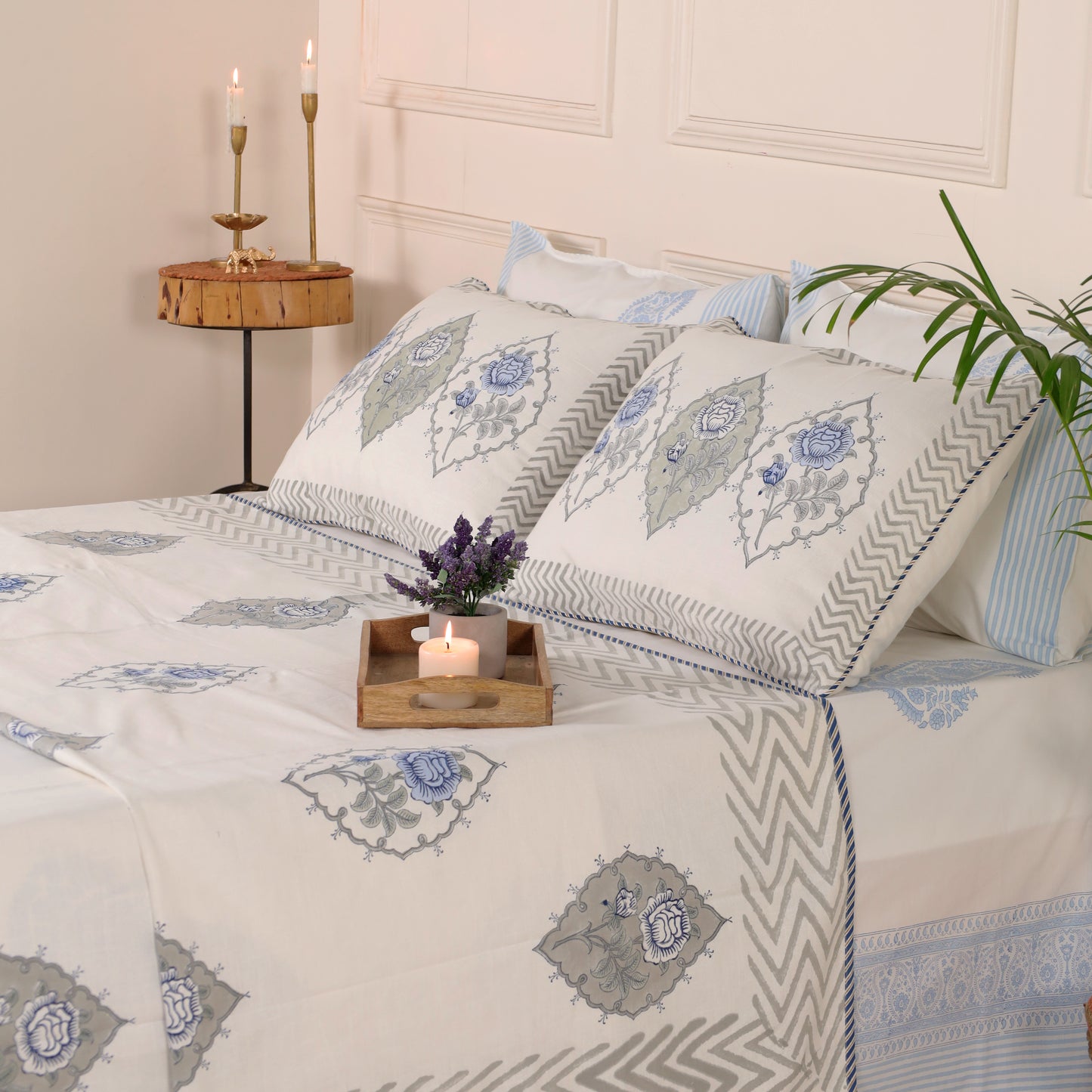 Moroccan Cotton Linen Bedcover