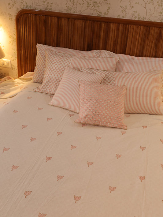Lotus Cotton Linen Bedcover