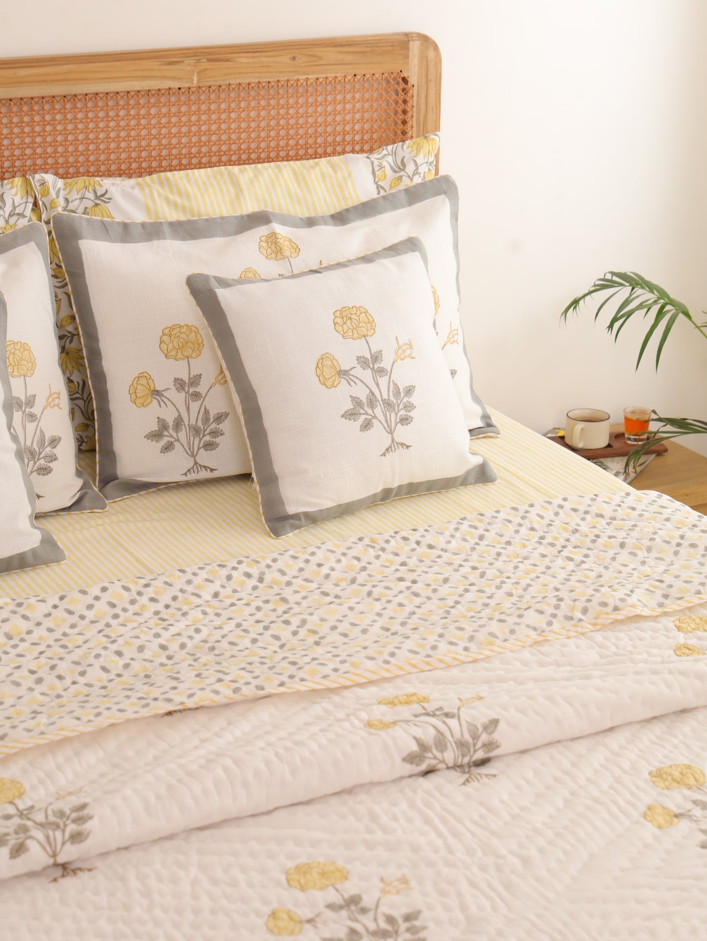 Yellow Blossom Cotton Quilt
