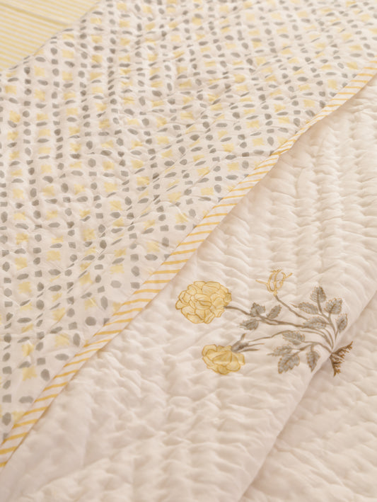 Yellow Blossom Cotton Quilt