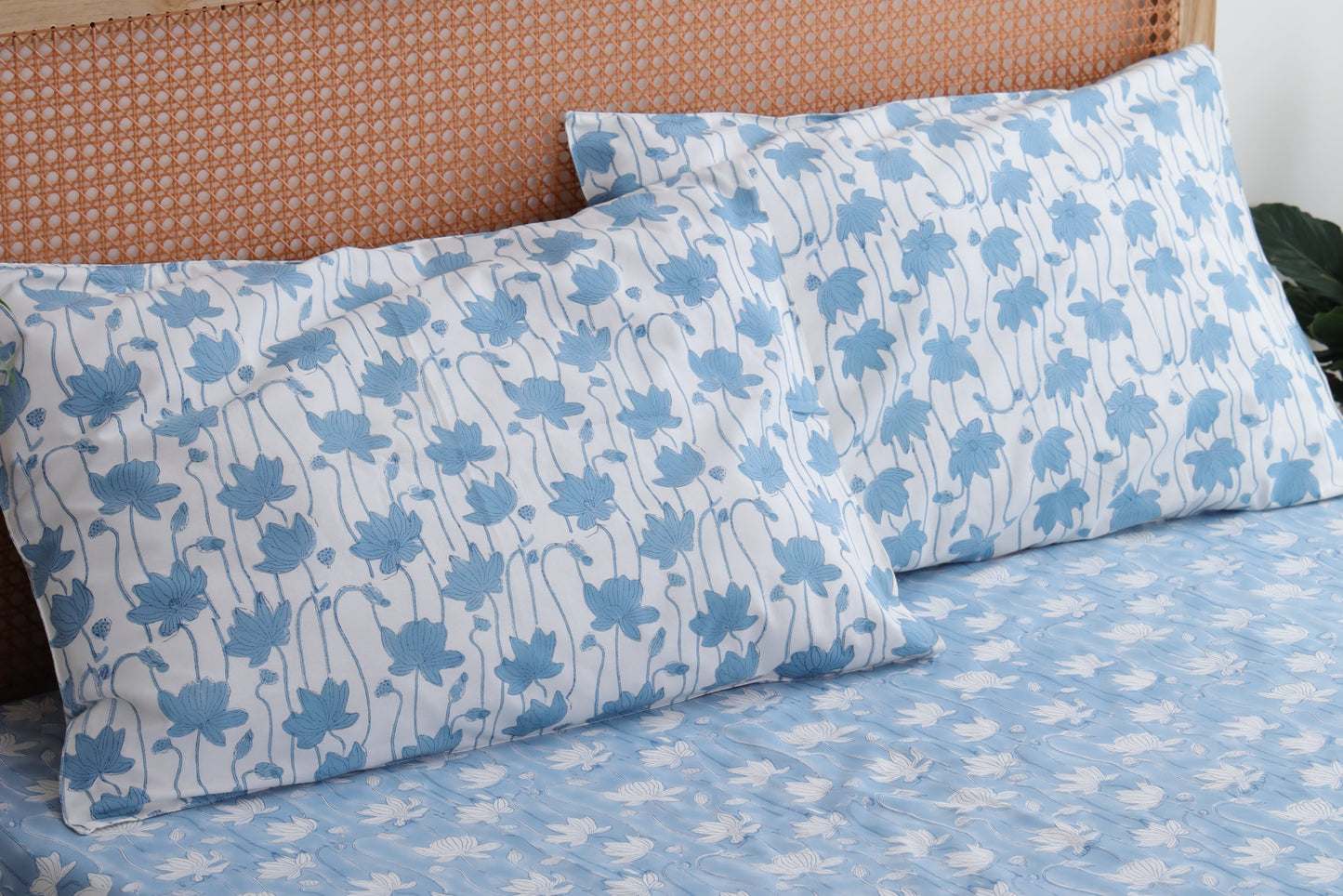 Blue Meadows Cotton Bedsheet