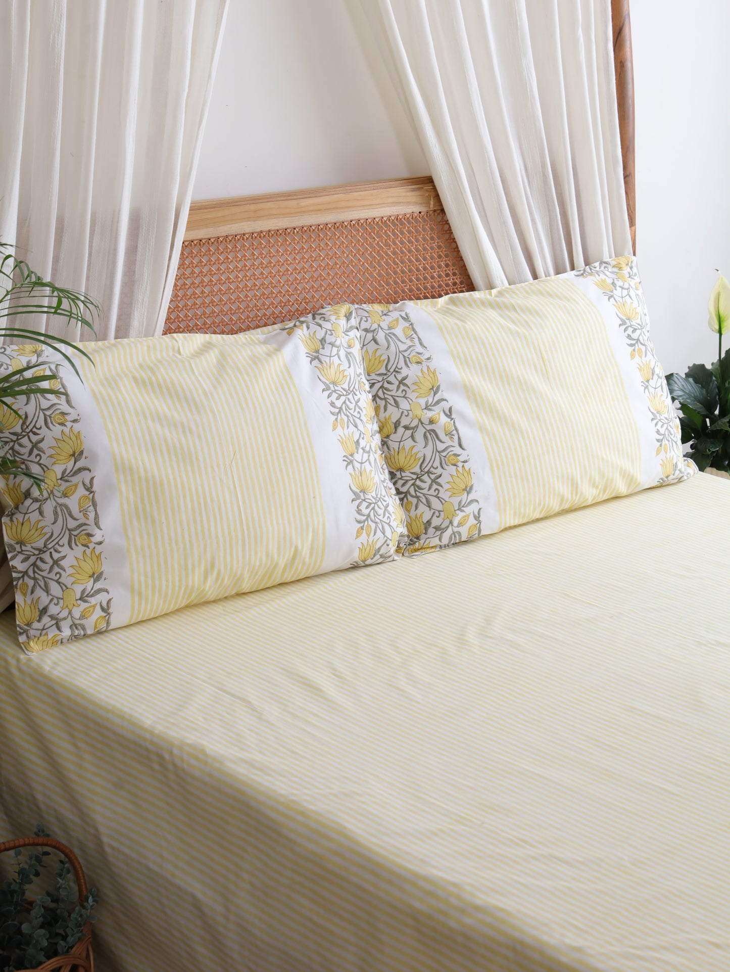 Yellow Blossom Cotton Bedsheet