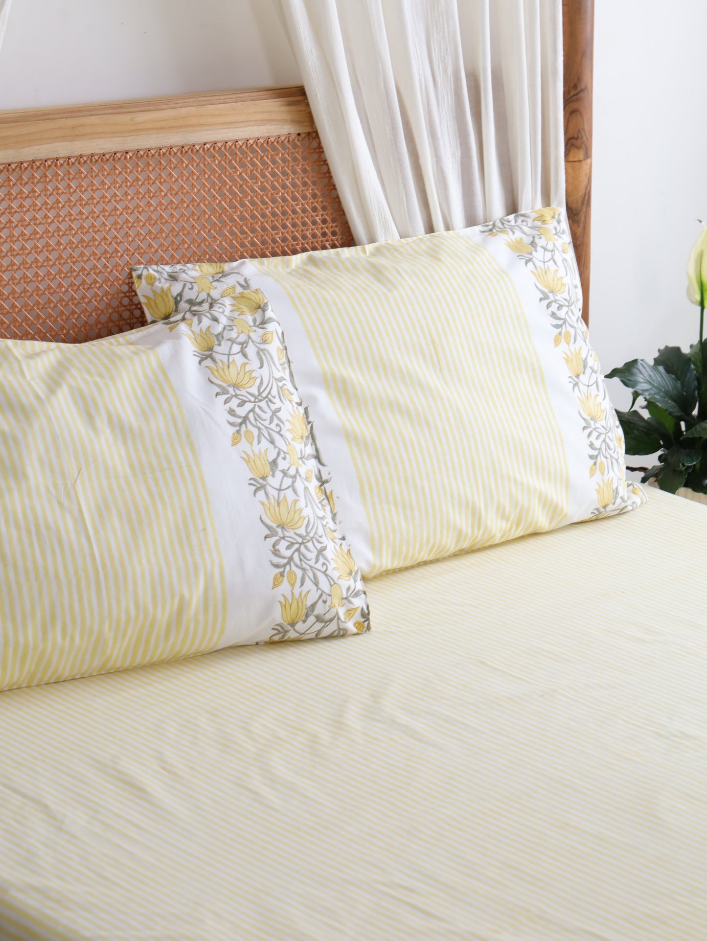 Yellow Blossom Cotton Bedsheet
