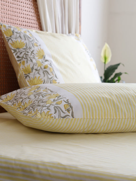 Yellow Blossom Cotton Bedsheet