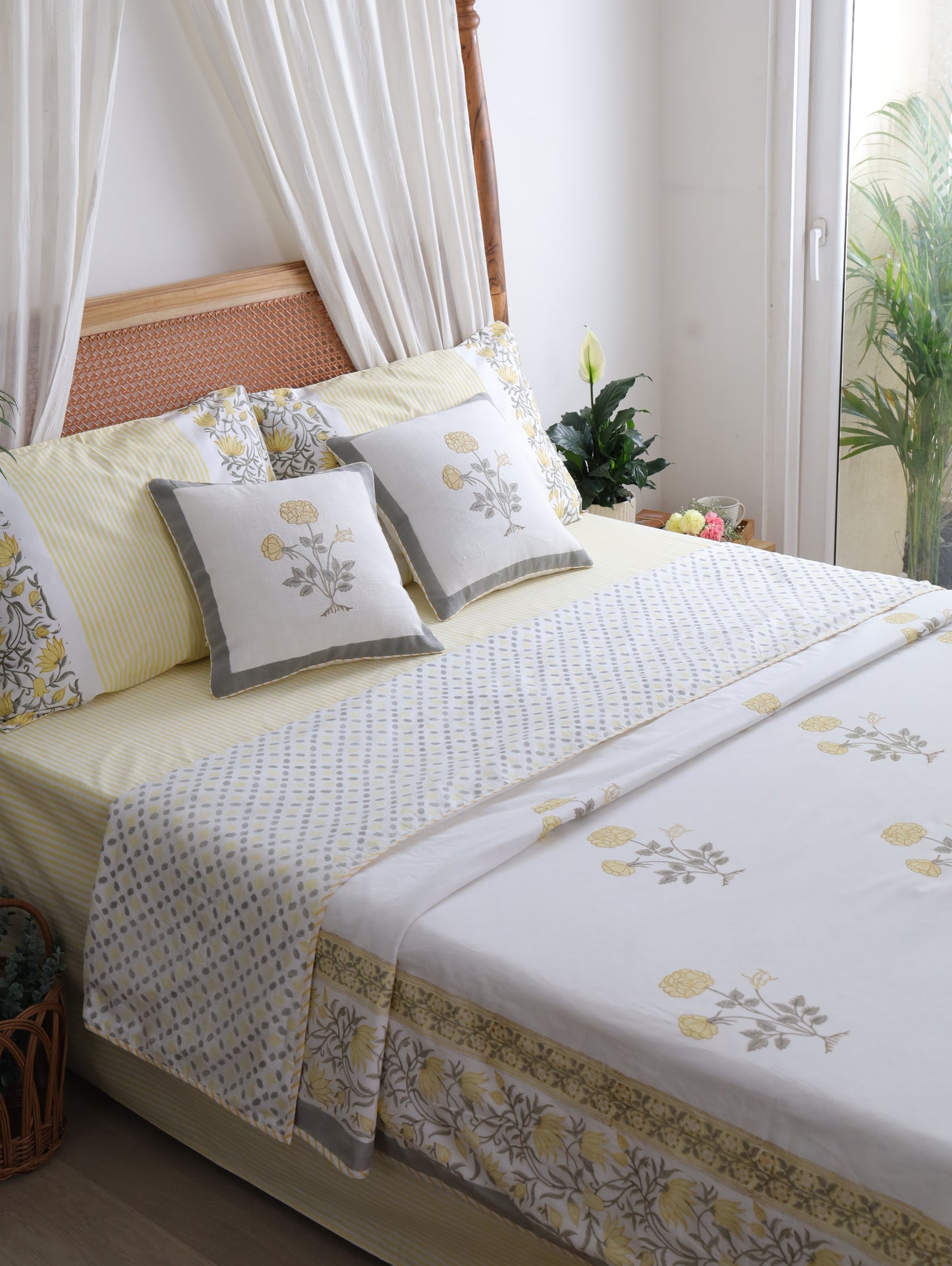 Yellow Blossom Cotton Dohar