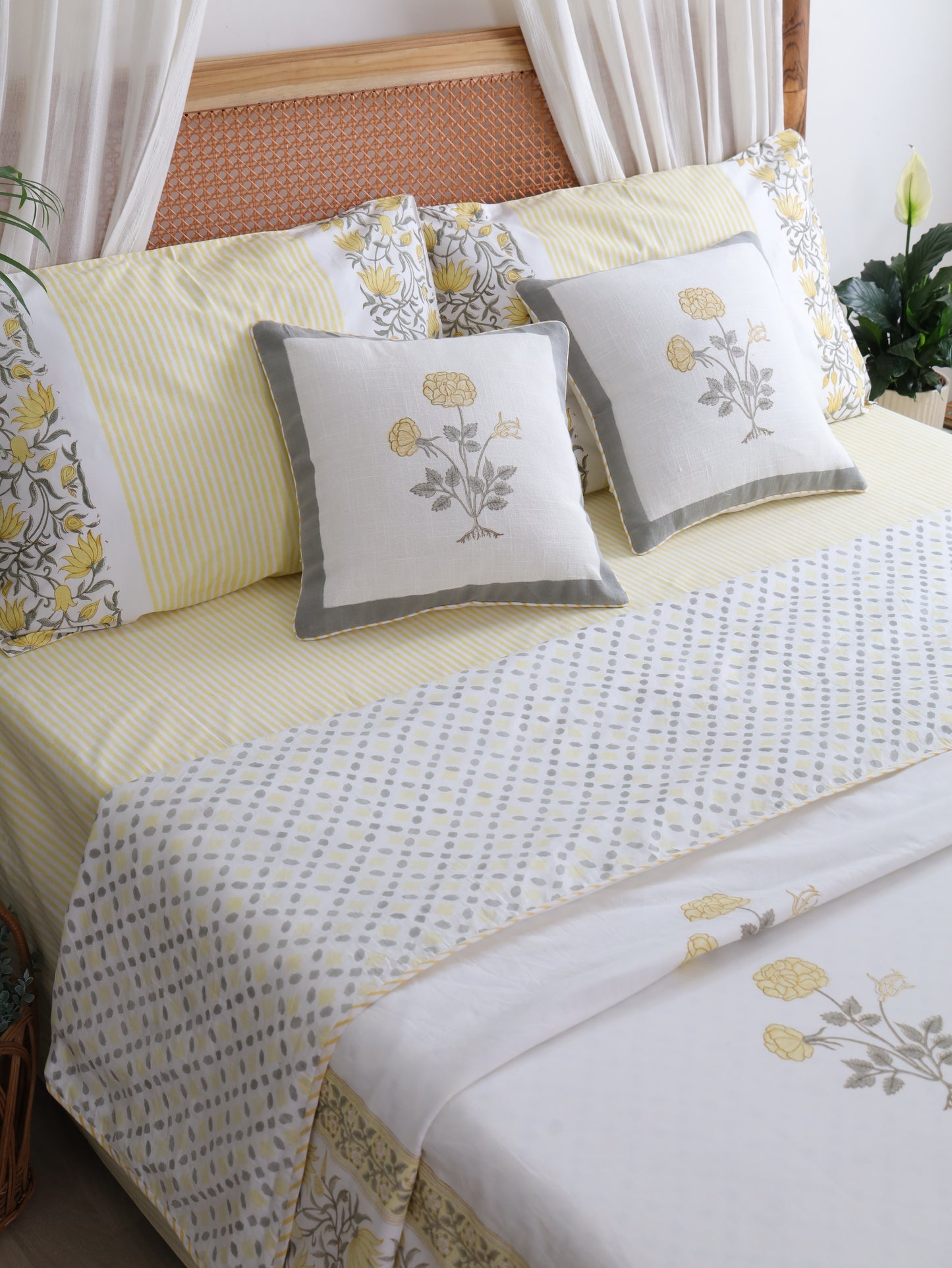 Yellow Blossom Cotton Dohar